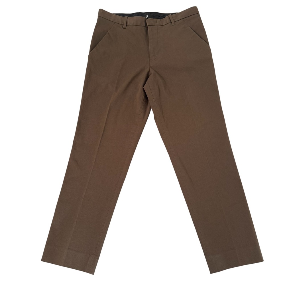 Uniqlo +J 6 (32x27) Brown Jil Sander Cotton Blend Flat Front Womens Pants